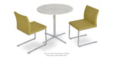 Aria Flat Set: Two Aria Flat Wool and One Diana Marbel Dining Table