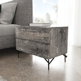 VIG Furniture Nova Domus Aria - Italian Modern Multi Grey Bed and Two Nightstands VGAC-ARIA-BED-BN