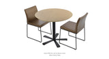 Aria Stackable Set: Two Aria Stackable Gold and One Dining Table Daisy Dining Table