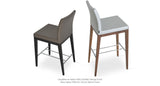 Aria Wood Stools Set: Aria Wood Stools and One Bronze and One Grey PPM Wenge and Walnut