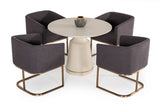 VIG Furniture Modrest Yukon - Modern Dark Grey Fabric + Antique Brass Dining Chair VGVCB8362-DKGRY-DC VGVCB8362-DKGRY-DC