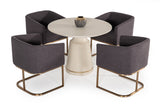 VIG Furniture Modrest Yukon Modern Grey Fabric & Antique Brass Dining Chair VGVCB8362-GRYBRS