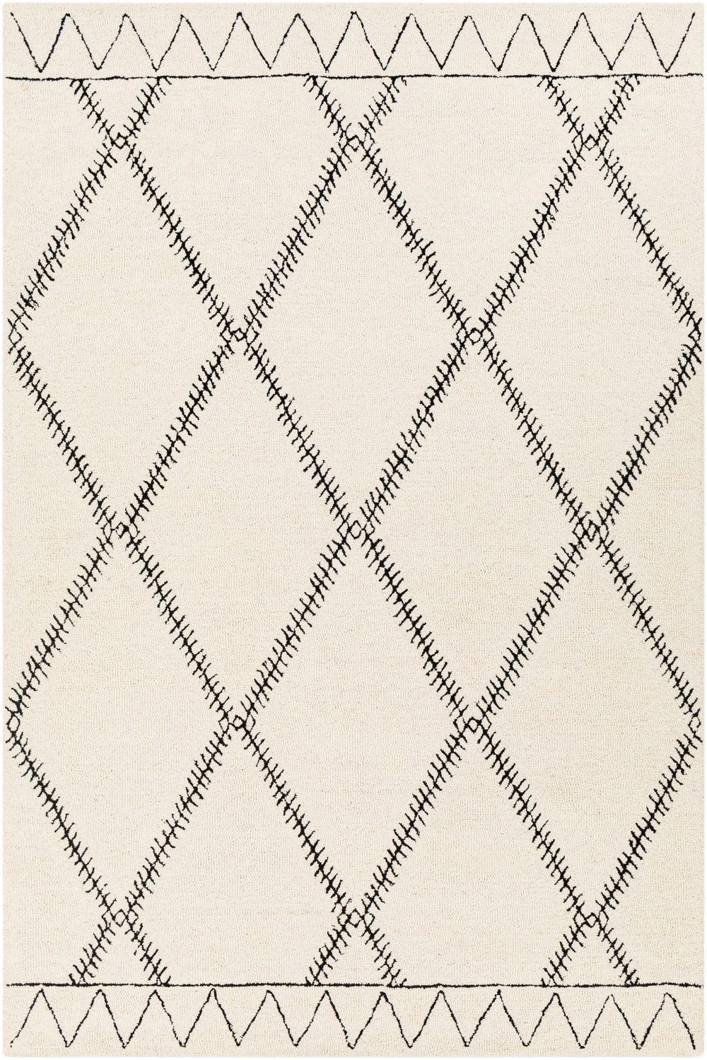 Arsenal ARL-2302 Modern Wool Rug ARL2302-912 Cream, Black 100% Wool 9' x 12'
