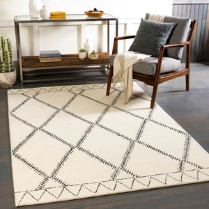 Arsenal ARL-2302 Modern Wool Rug ARL2302-912 Cream, Black 100% Wool 9' x 12'
