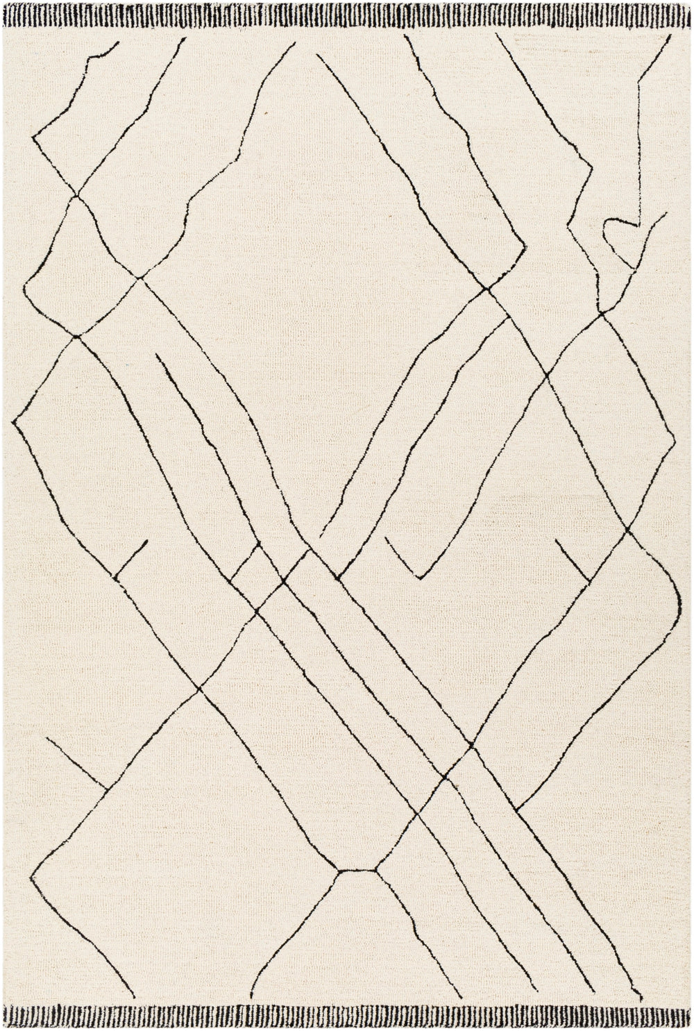 Arsenal ARL-2304 Modern Wool Rug ARL2304-912 Cream, Black 100% Wool 9' x 12'