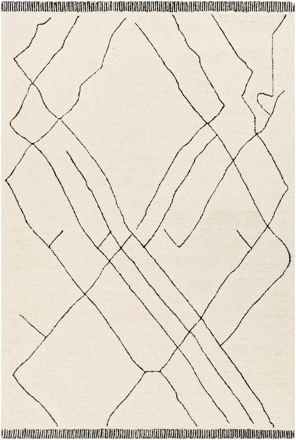 Arsenal ARL-2304 Modern Wool Rug ARL2304-912 Cream, Black 100% Wool 9' x 12'