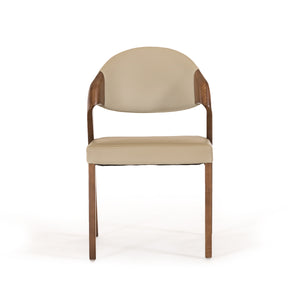 VIG Furniture Modrest Arlo Mid-Century Beige & Walnut Dining Chair (Set of 2) VGCSCH-1488-GRY