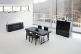 VIG Furniture A&X Skyline - Modern Black Crocodile Lacquer Extendable Dining Table VGUNAC803-255-B