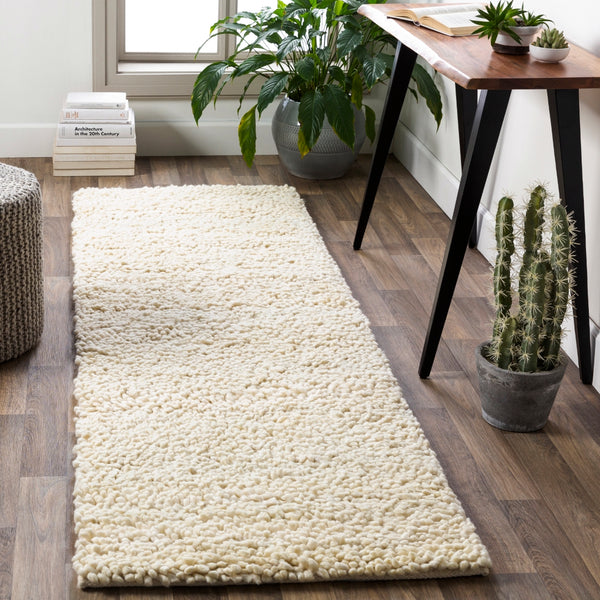 Aros AROS-2 Modern Wool - Felted Rug AROS2-410 Cream 100% Wool - Felted 4' x 10'