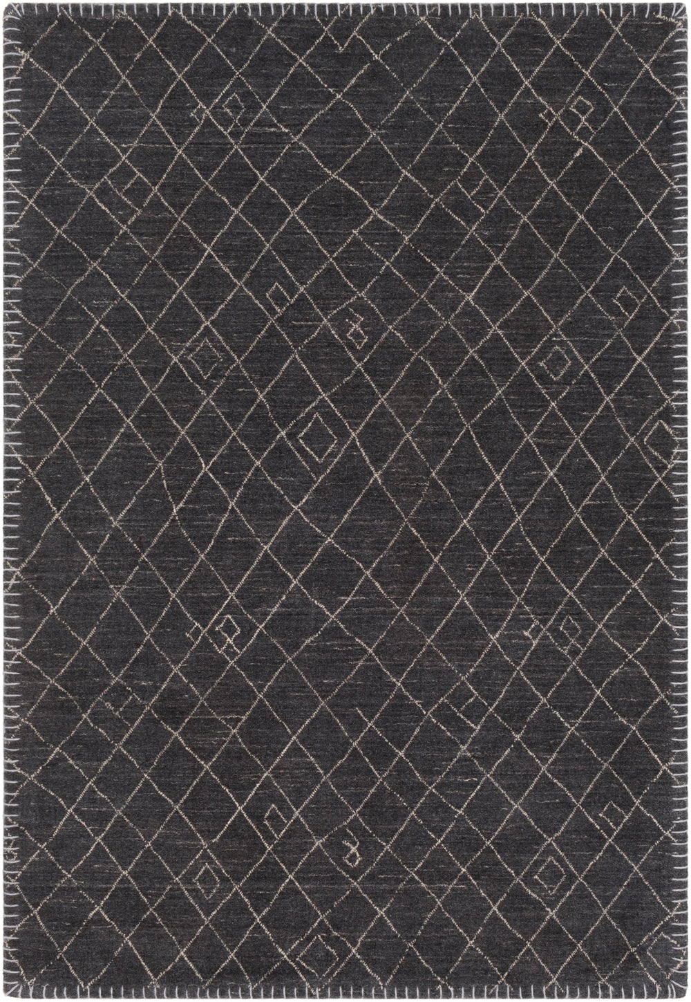 Arlequin ARQ-2301 Global Wool, Viscose Rug ARQ2301-912 Black, Cream 60% Wool, 40% Viscose 9' x 12'