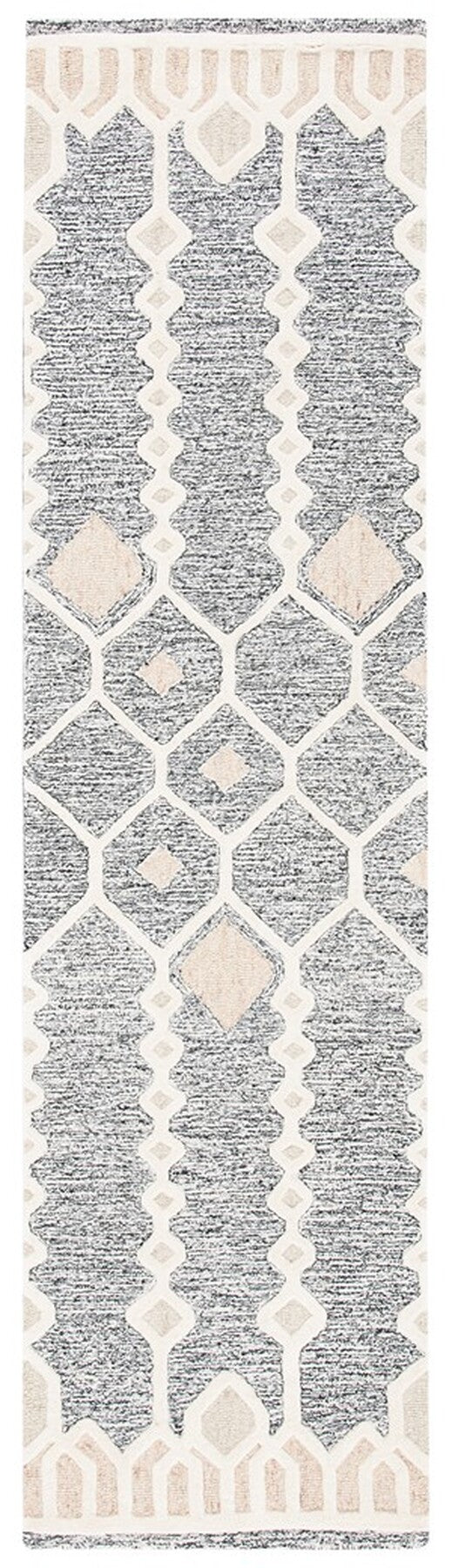 Artistry 501 Hand Tufted 85% Wool, 15% Cotton Bohemian Rug Ivory / Black 85% Wool, 15% Cotton ARR501Z-6