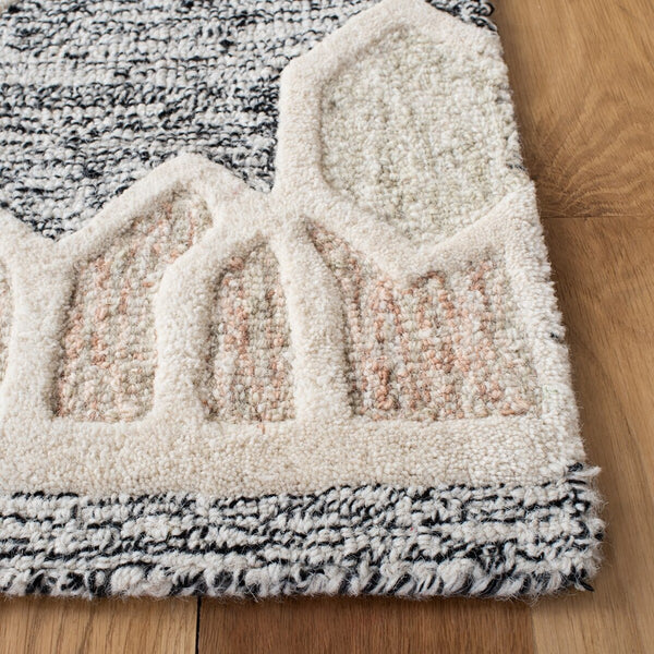 Artistry 501 Hand Tufted 85% Wool, 15% Cotton Bohemian Rug Ivory / Black 85% Wool, 15% Cotton ARR501Z-6