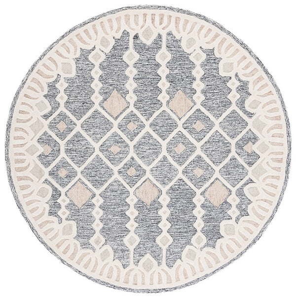 Artistry 501 Hand Tufted 85% Wool, 15% Cotton Bohemian Rug Ivory / Black 85% Wool, 15% Cotton ARR501Z-6