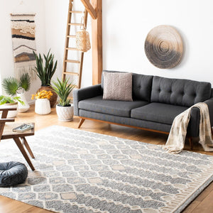 Artistry 501 Hand Tufted 85% Wool, 15% Cotton Bohemian Rug Ivory / Black 85% Wool, 15% Cotton ARR501Z-6