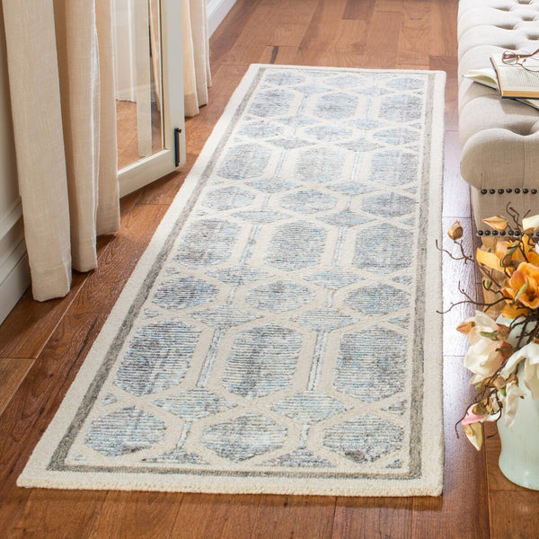 Artistry 600 Artistry 665  Hand Tufted 50% Wool, 50% Viscose Rug Ivory / Blue