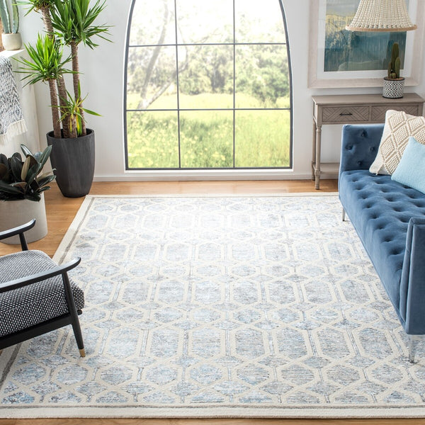 Artistry 600 Artistry 665  Hand Tufted 50% Wool, 50% Viscose Rug Ivory / Blue