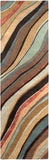 Artist Studio ART-229 Modern NZ Wool, Viscose Rug ART229-268 Camel, Rust, Beige, Light Gray, Tan, Mustard, Teal, Dark Brown 90% NZ Wool, 10% Viscose 2'6" x 8'