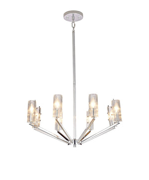 Bethel Chrome Chandelier in Metal & Glass