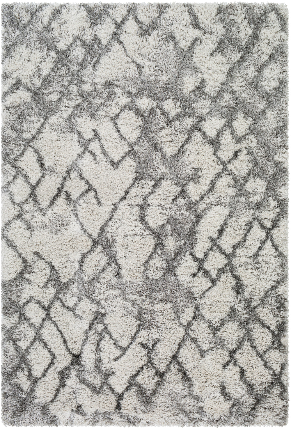 Alta shag ASG-2300 Modern Polypropylene Rug ASG2300-81012 White, Light Gray, Medium Gray 100% Polypropylene 8'10" x 12'