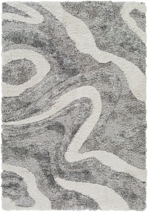 Alta shag ASG-2303 Modern Polypropylene Rug ASG2303-81012 Charcoal, White, Light Gray, Medium Gray 100% Polypropylene 8'10" x 12'