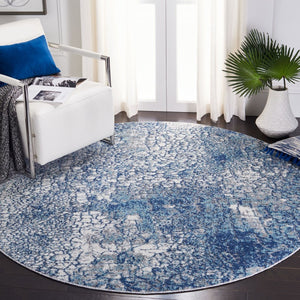 Aston 700 Aston 706 Contemporary Power Loomed 100% Polypropylene Friese Rug Navy / Grey