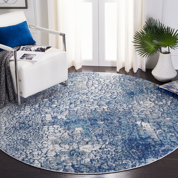 Aston 700 Aston 706 Contemporary Power Loomed 100% Polypropylene Friese Rug Navy / Grey