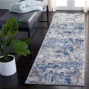 Aston 700 Aston 712 Contemporary Power Loomed 100% Polypropylene Friese Rug Grey / Navy