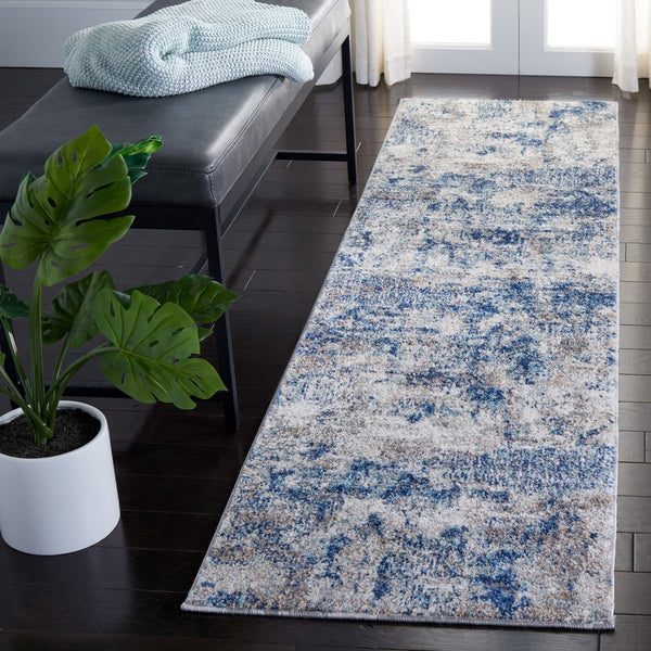 Aston 700 Aston 712 Contemporary Power Loomed 100% Polypropylene Friese Rug Grey / Navy