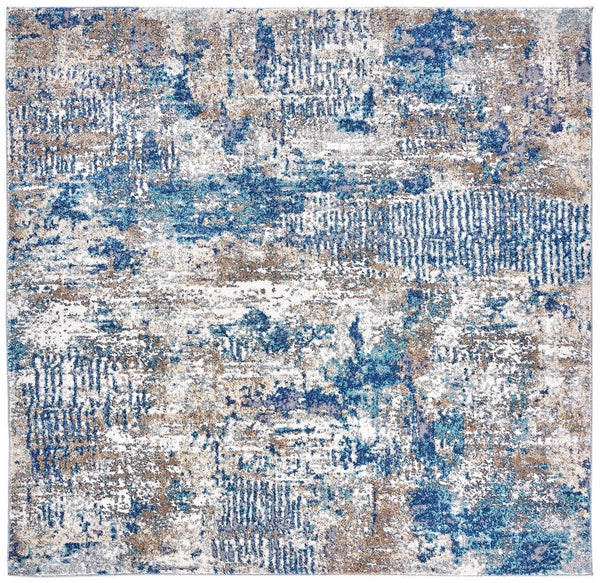 Aston 700 Aston 712 Contemporary Power Loomed 100% Polypropylene Friese Rug Grey / Navy