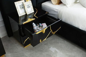 VIG Furniture Modrest Aspen - Modern Wide Black and Gold Nightstand VGVCN1801-BLKX-NS-W