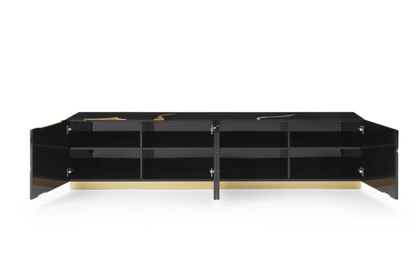 VIG Furniture Modrest Aspen - Modern Black & Gold TV Stand VGVCTV1801-BLK-TV