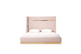 VIG Furniture Modrest Sterling - Eastern King Modern Beige + Rose Gold Bed + Nightstands VGVCBD1901-BEI-BED-2NS-SET-EK