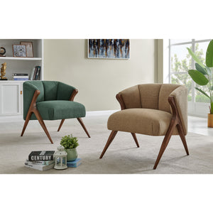 Florence Fabric Accent Chair Havana Green