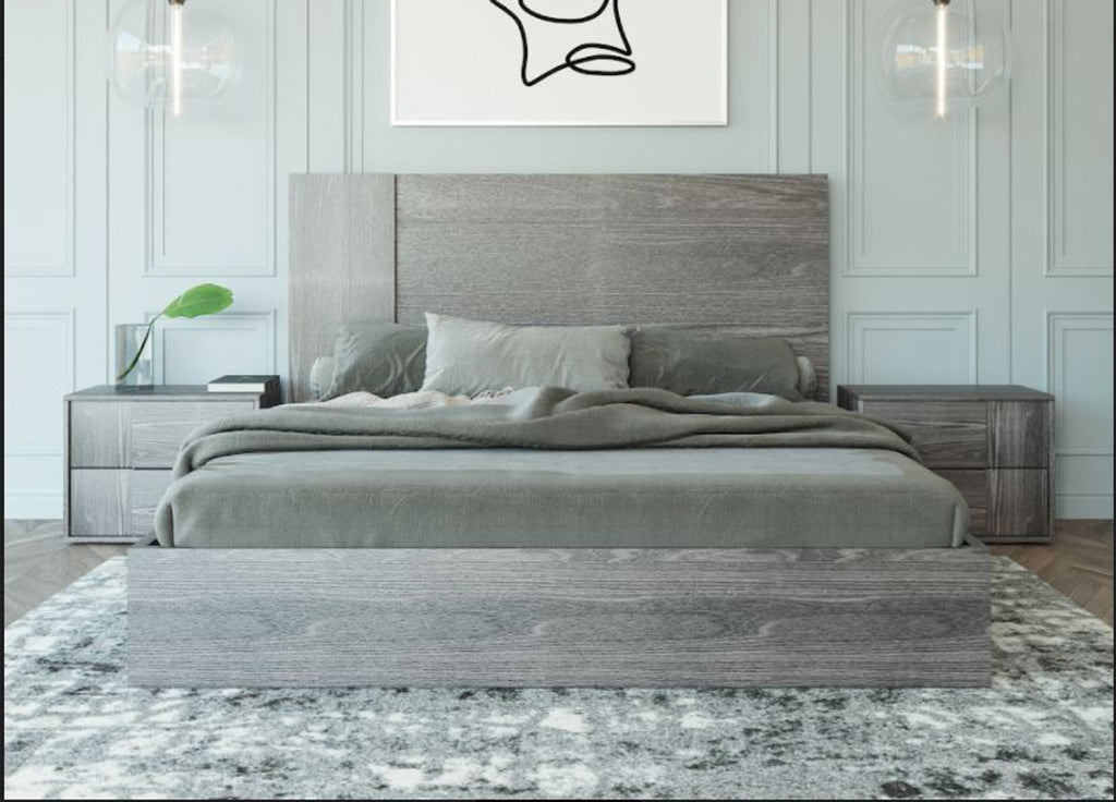 VIG Furniture Nova Domus Asus - Italian Modern Elm Grey Bed VGACASUS-BED-GRY-2