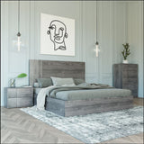 VIG Furniture Nova Domus Asus - Italian Modern Elm Grey Bed VGACASUS-BED-GRY-2