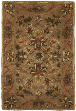 Antiquity At52  Hand Tufted Wool Pile Rug Olive / Gold