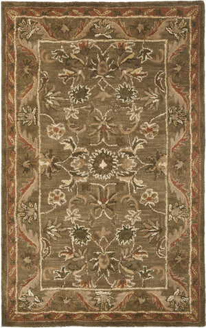 Antiquity At52  Hand Tufted Wool Pile Rug Olive / Gold
