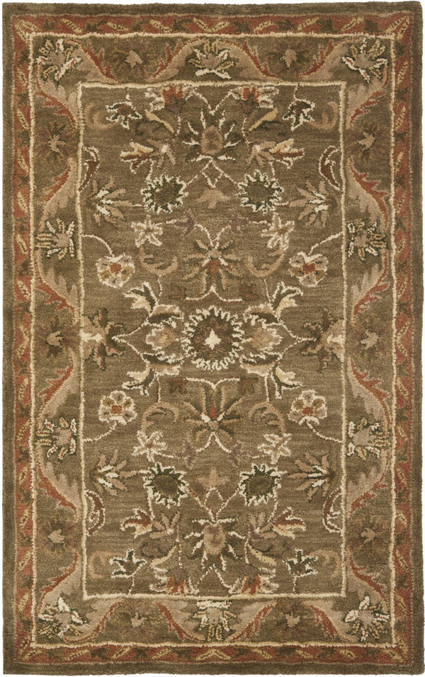 Antiquity At52  Hand Tufted Wool Pile Rug Olive / Gold