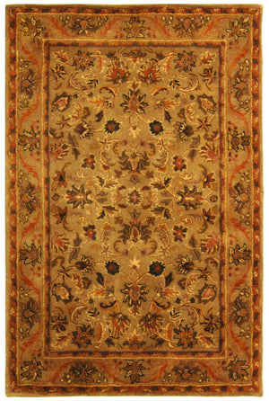 Antiquity At52  Hand Tufted Wool Pile Rug Olive / Gold