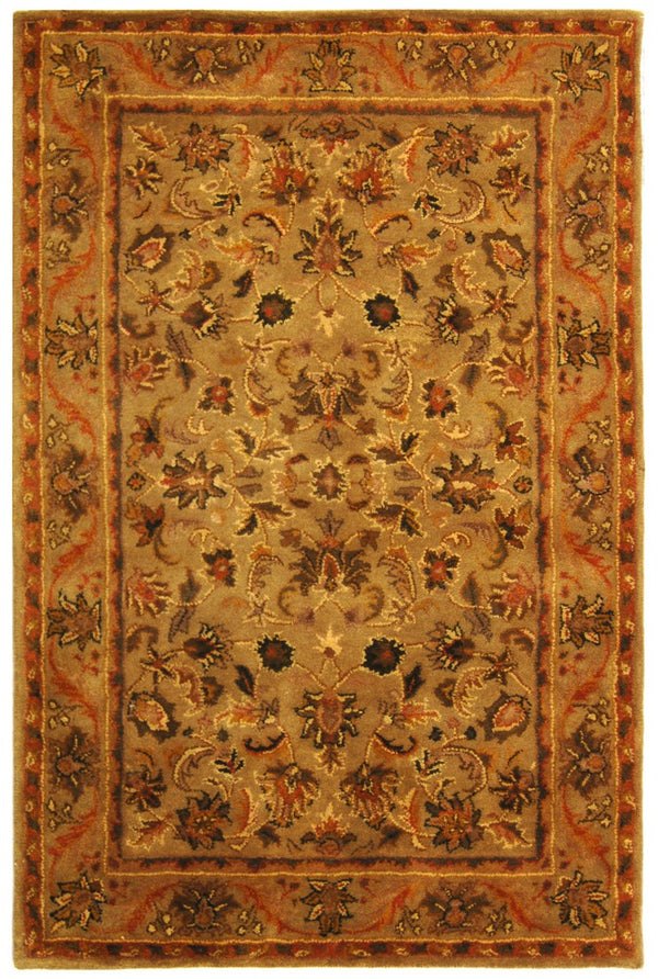 Antiquity At52  Hand Tufted Wool Pile Rug Olive / Gold