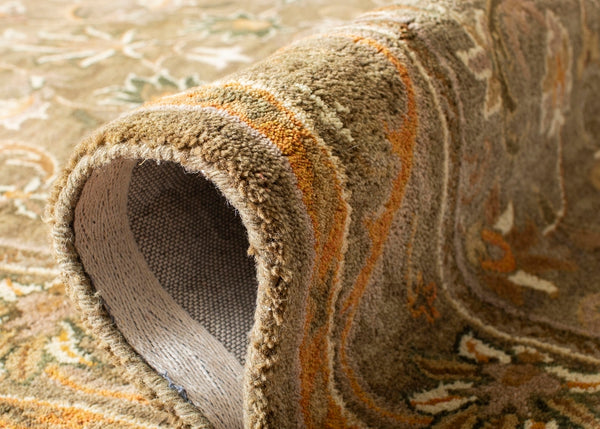 Antiquity At52  Hand Tufted Wool Pile Rug Olive / Gold