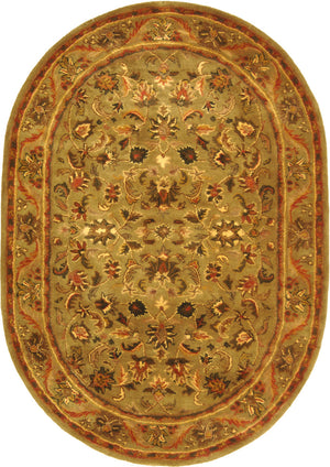 Antiquity At52  Hand Tufted Wool Pile Rug Olive / Gold