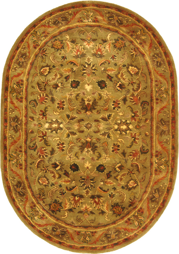 Antiquity At52  Hand Tufted Wool Pile Rug Olive / Gold