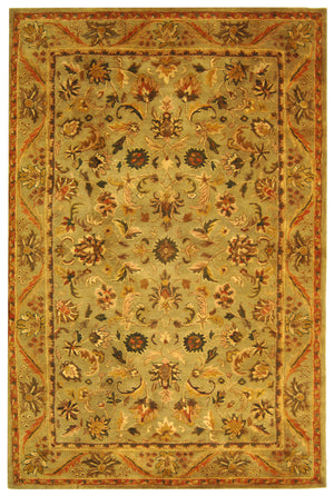 Antiquity At52  Hand Tufted Wool Pile Rug Olive / Gold