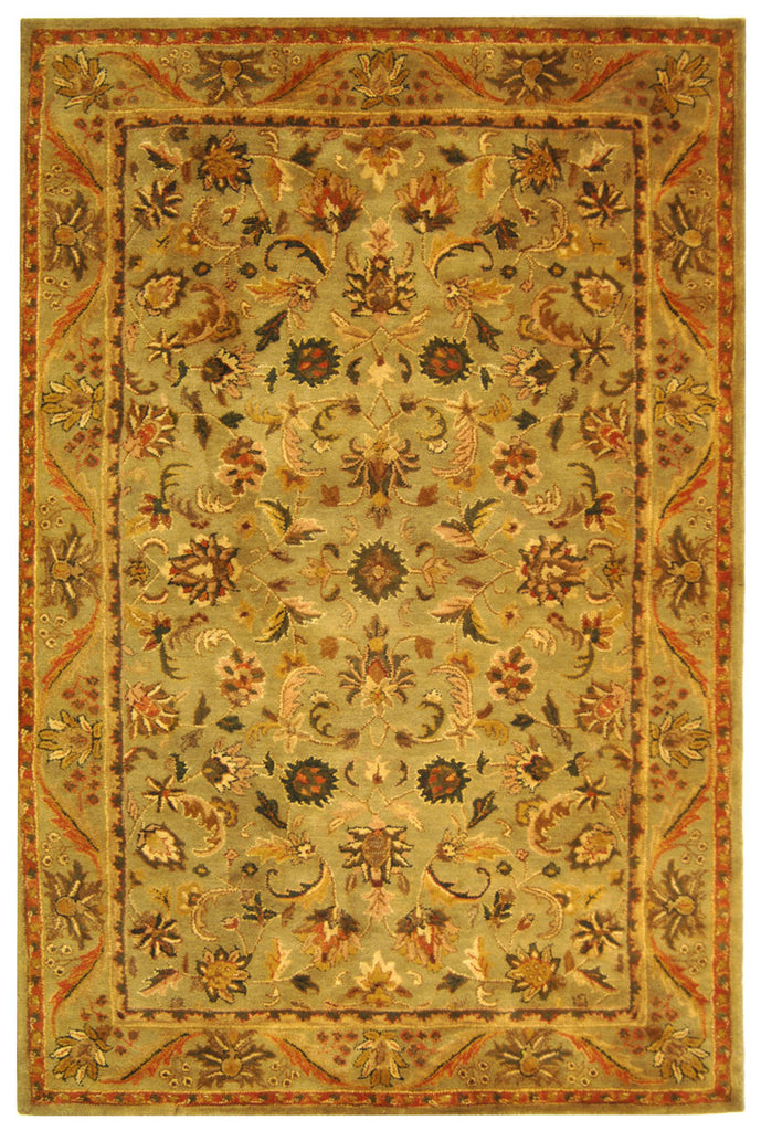 Antiquity At52  Hand Tufted Wool Pile Rug Olive / Gold