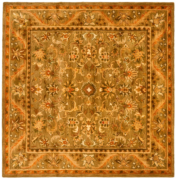 Antiquity At52  Hand Tufted Wool Pile Rug Olive / Gold