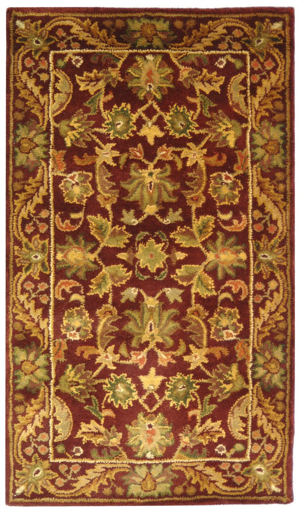 Antiquity At52  Hand Tufted Wool Pile Rug Wine / Gold