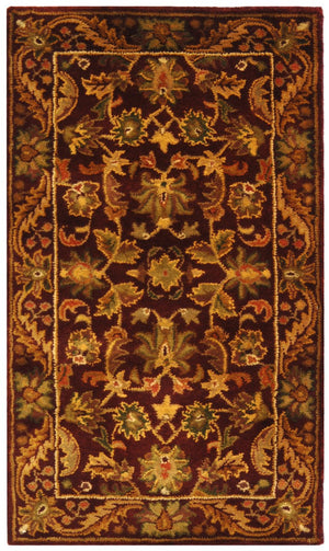 Antiquity At52  Hand Tufted Wool Pile Rug Wine / Gold