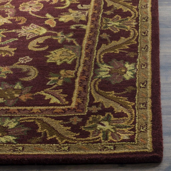 Antiquity At52  Hand Tufted Wool Pile Rug Wine / Gold