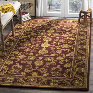 Antiquity At52  Hand Tufted Wool Pile Rug Wine / Gold